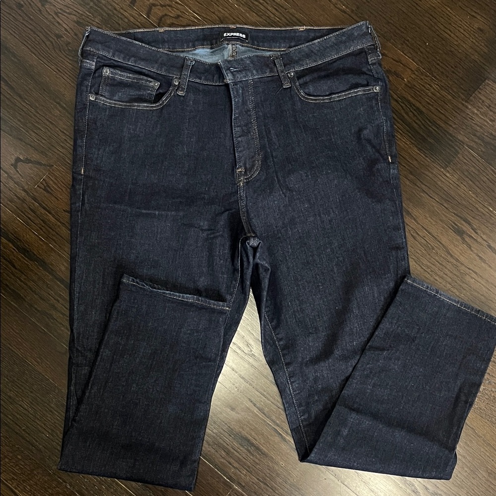 Express Men's Dark Blue Straight Jeans